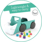 Chillafish Blockie 4-Wheel First Ride-on That Cleans up and Carries All Your Toys, 10 Play Blocks Included to Scoop in Digger-Style Action, Age 1-3 Years, Mint - anydaydirect