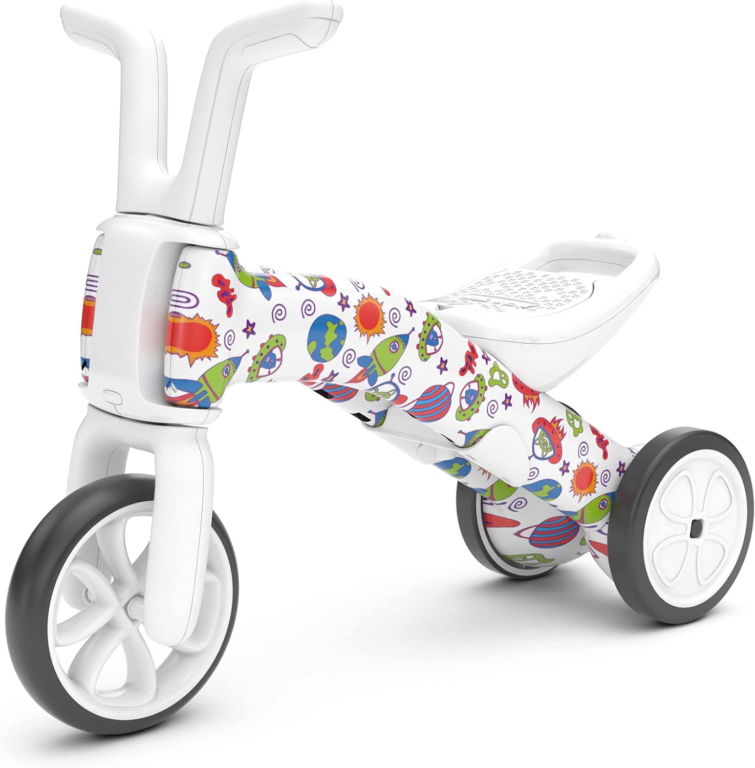 Chillafish Bunzi gradual balance bike and tricycle, 2-in-1 ride on toy for 1-3 year old, combines toddler tricycle and adjustable lightweight balance bike in one, silent non-marking wheels,  Fad Monster - anydaydirect