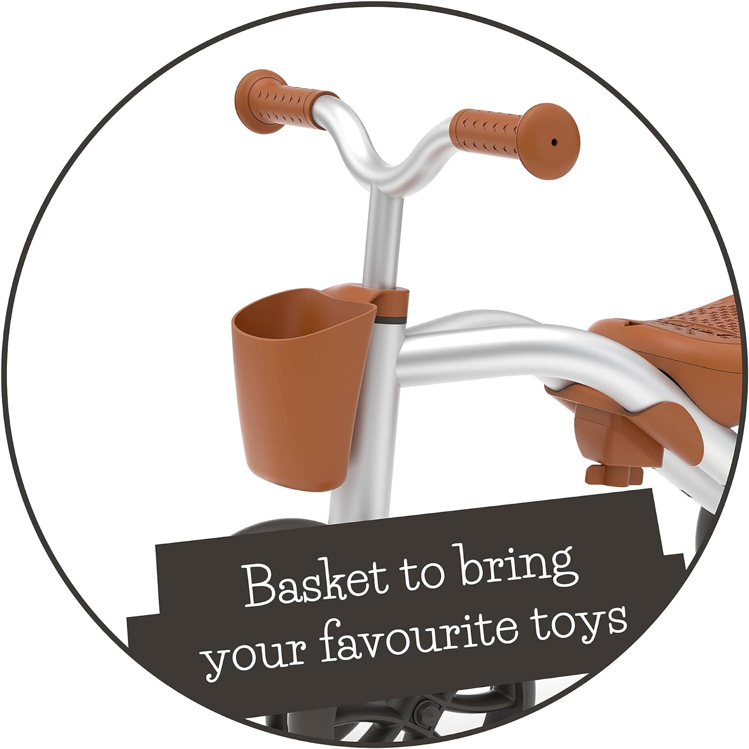 Chillafish Quadie 2 Bike And Basket Silver Rideon - anydaydirect