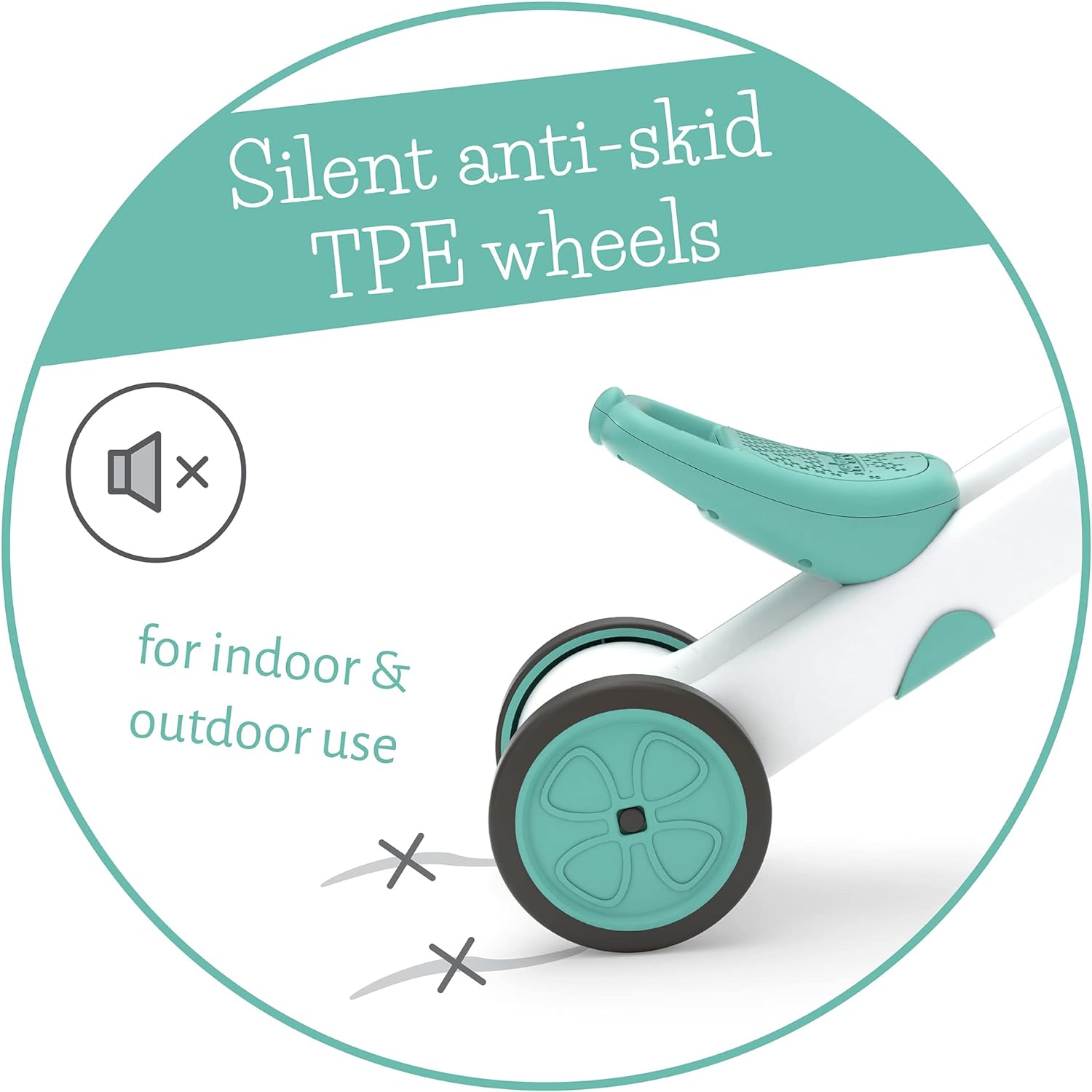 Chillafish Bunzi gradual balance bike and tricycle, 2-in-1 ride on toy for 1-3 year old, combines toddler tricycle and adjustable lightweight balance bike in one, silent non-marking wheels, Mint - anydaydirect
