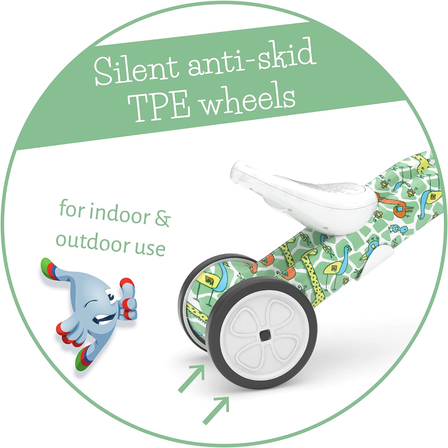 Chillafish Bunzi gradual balance bike and tricycle, 2-in-1 ride on toy for 1-3 year old, combines toddler tricycle and adjustable lightweight balance bike in one, silent non-marking wheels, Fad Graffiti - anydaydirect