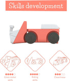 Chillafish Blockie 4-Wheel First Ride-on That Cleans up and Carries All Your Toys, 10 Play Blocks Included to Scoop in Digger-Style Action, Age 1-3 Years, Flamingo - anydaydirect