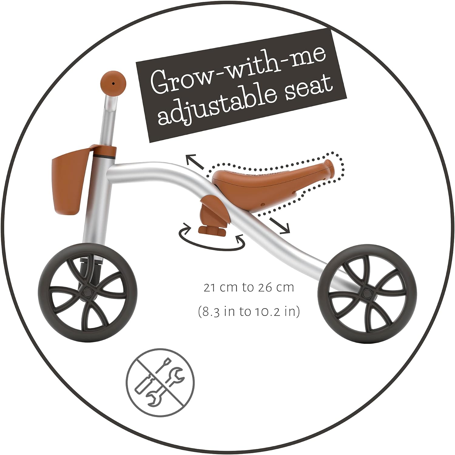 Chillafish Quadie 2 Bike And Basket Silver Rideon - anydaydirect