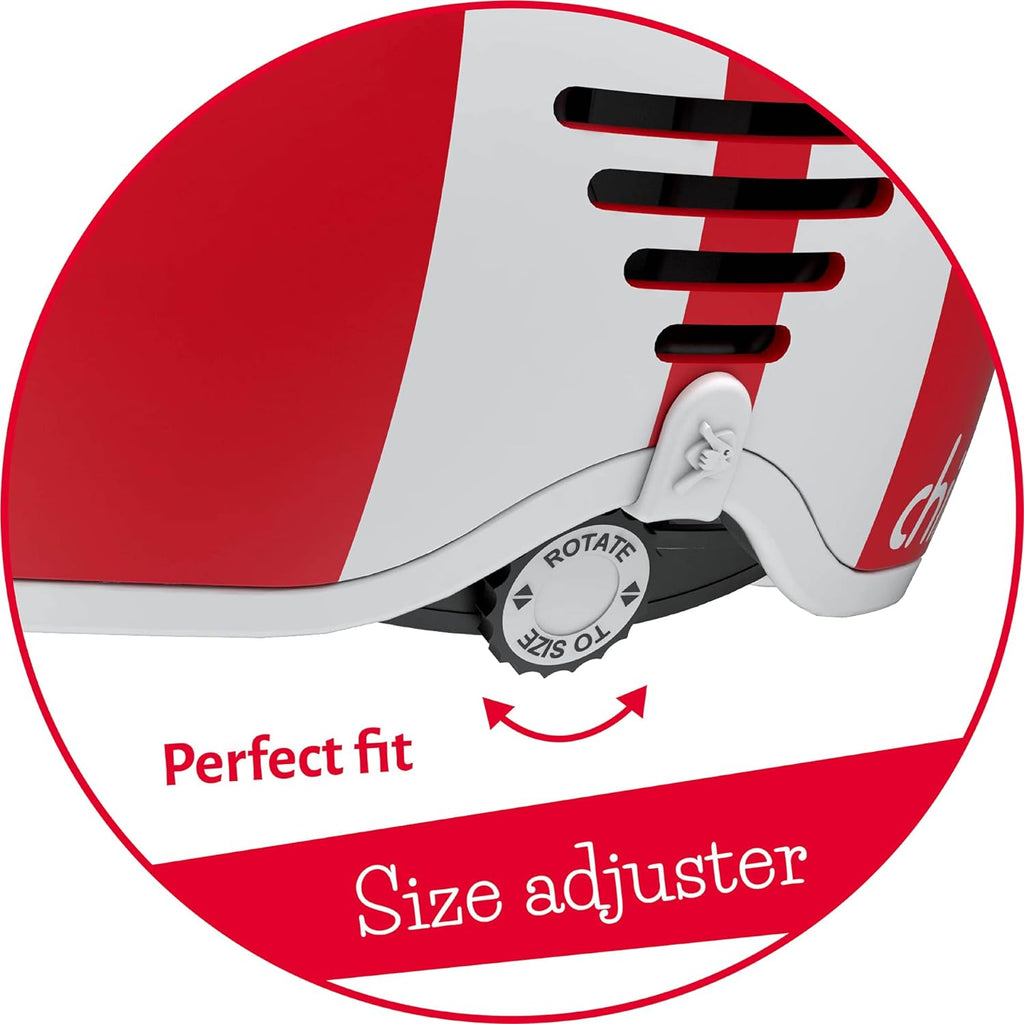 Chillafish Bobbi ABS hard-shell multi-sport certified helmet, adjustable and integrated chinstrap and size adjuster, optimized airflow and breathability, Size Xs Red - anydaydirect