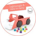 Chillafish Blockie 4-Wheel First Ride-on That Cleans up and Carries All Your Toys, 10 Play Blocks Included to Scoop in Digger-Style Action, Age 1-3 Years, Flamingo - anydaydirect