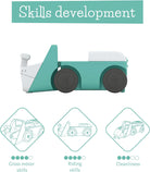 Chillafish Blockie 4-Wheel First Ride-on That Cleans up and Carries All Your Toys, 10 Play Blocks Included to Scoop in Digger-Style Action, Age 1-3 Years, Mint - anydaydirect