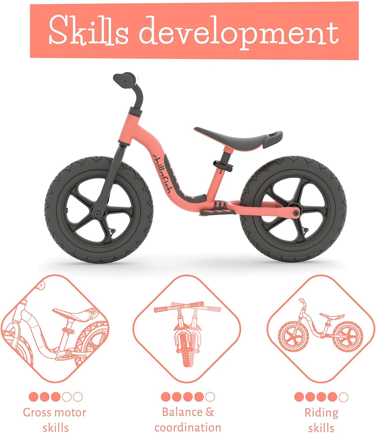 Chillafish Balance Bike Charlie Sport Flamingo - anydaydirect