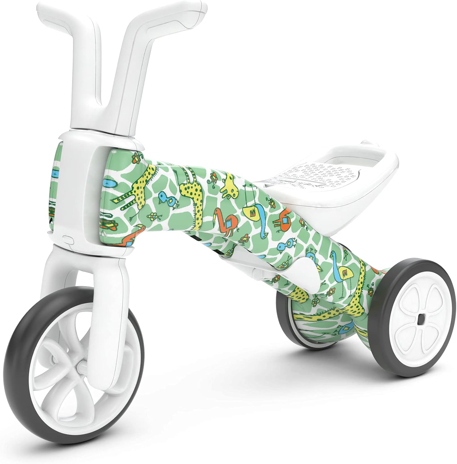 Chillafish Bunzi gradual balance bike and tricycle, 2-in-1 ride on toy for 1-3 year old, combines toddler tricycle and adjustable lightweight balance bike in one, silent non-marking wheels, Fad Graffiti - anydaydirect