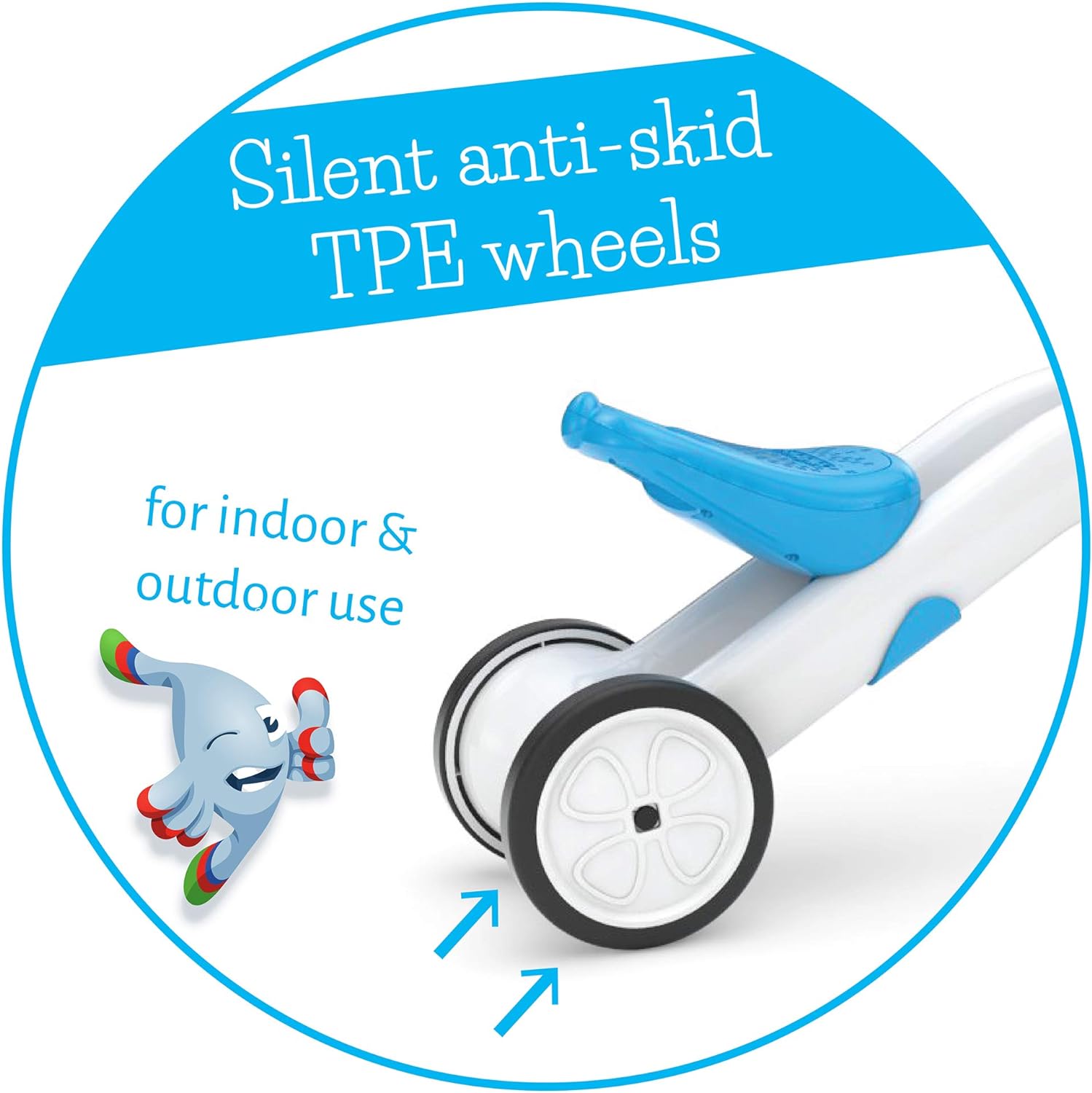 Chillafish Bunzi gradual balance bike and tricycle, 2-in-1 ride on toy for 1-3 year old, combines toddler tricycle and adjustable lightweight balance bike in one, silent non-marking wheels, Blue - anydaydirect