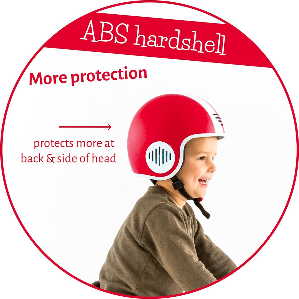 Chillafish Bobbi ABS hard-shell multi-sport certified helmet, adjustable and integrated chinstrap and size adjuster, optimized airflow and breathability, Size Xs Red - anydaydirect