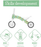 Chillafish Bunzi gradual balance bike and tricycle, 2-in-1 ride on toy for 1-3 year old, combines toddler tricycle and adjustable lightweight balance bike in one, silent non-marking wheels, Fad Graffiti - anydaydirect