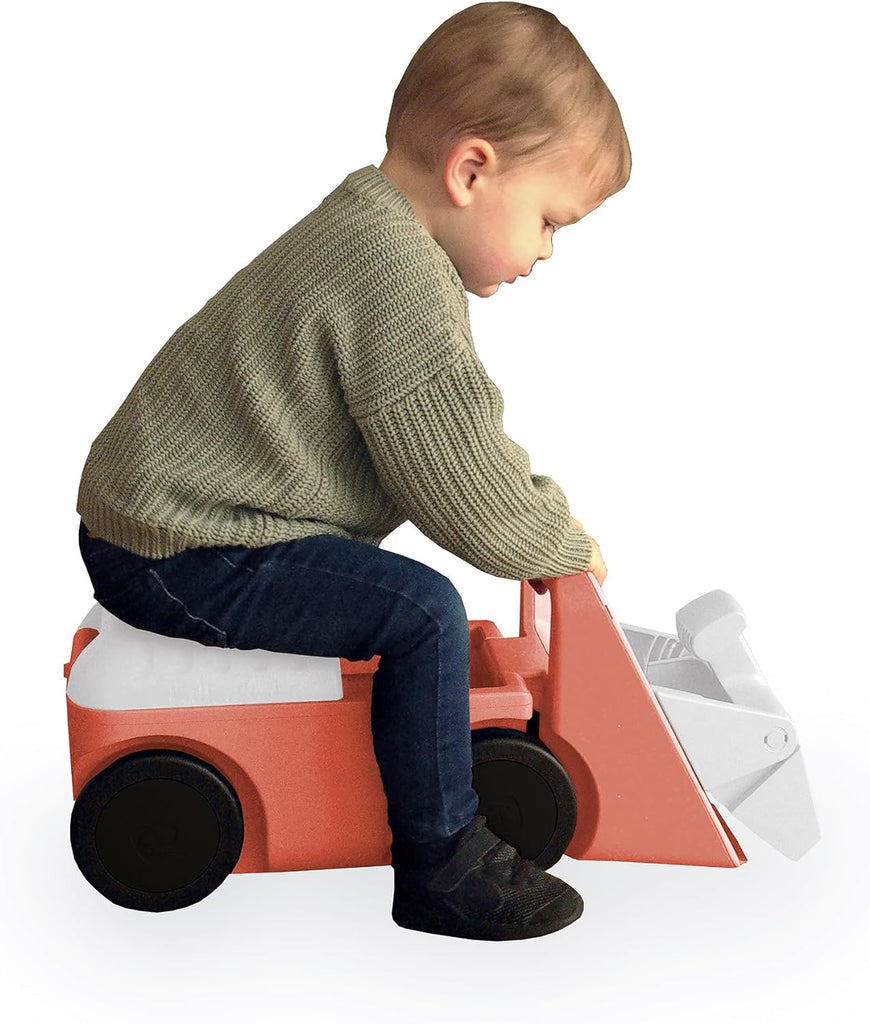 Chillafish Blockie 4-Wheel First Ride-on That Cleans up and Carries All Your Toys, 10 Play Blocks Included to Scoop in Digger-Style Action, Age 1-3 Years, Flamingo - anydaydirect