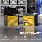 HOMCOM 4 Drawers Large Toolbox - Yellow - anydaydirect