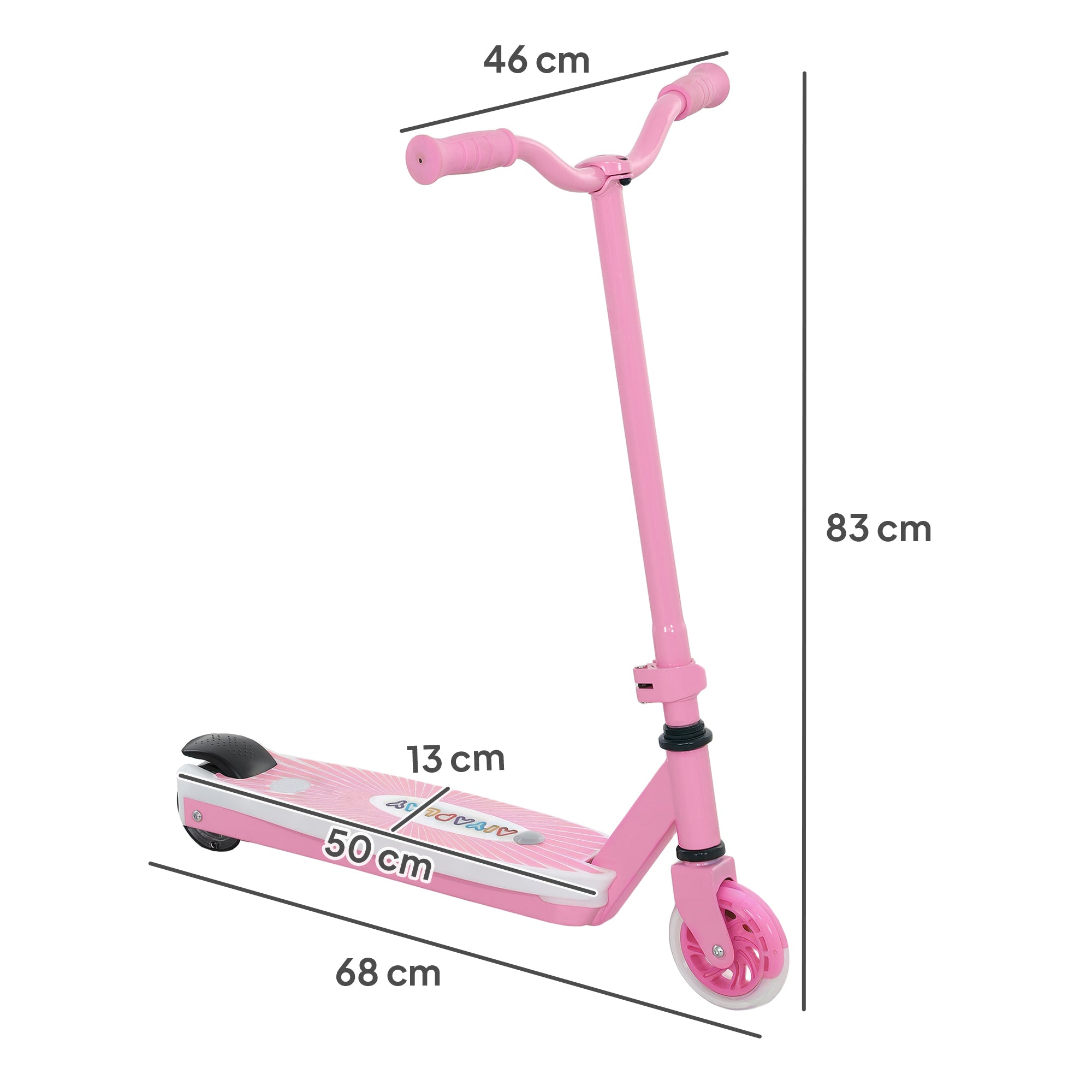 AIYAPLAY Electric Scooter for Kids Ages 4-7, with Auxiliary Rear Wheels, Flashing LED Light and Electric Brake, Kids Electric Scooter for Boys Girls, 6 KM/H & 8 KM, Pink - anydaydirect