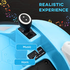 AIYAPLAY 360° Rotation Kids Bumper Car, 12V Waltzer Car with Remote Control, Dual Joysticks, Music Lights - Light Blue - anydaydirect