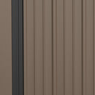 Outsunny 5 x 3 ft Metal Garden Storage Shed Patio Corrugated Steel Roofed Tool Shed with Single Lockable Door, Brown - anydaydirect