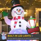 HOMCOM 2.4m Tall Christmas Inflatable Snowman with Street Lamp, Lighted for Home Indoor Outdoor Garden Lawn Decoration Party Prop - anydaydirect
