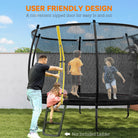 SPORTNOW 8ft Outdoor Trampoline with Enclosure Net, Spring Cover, Black - anydaydirect