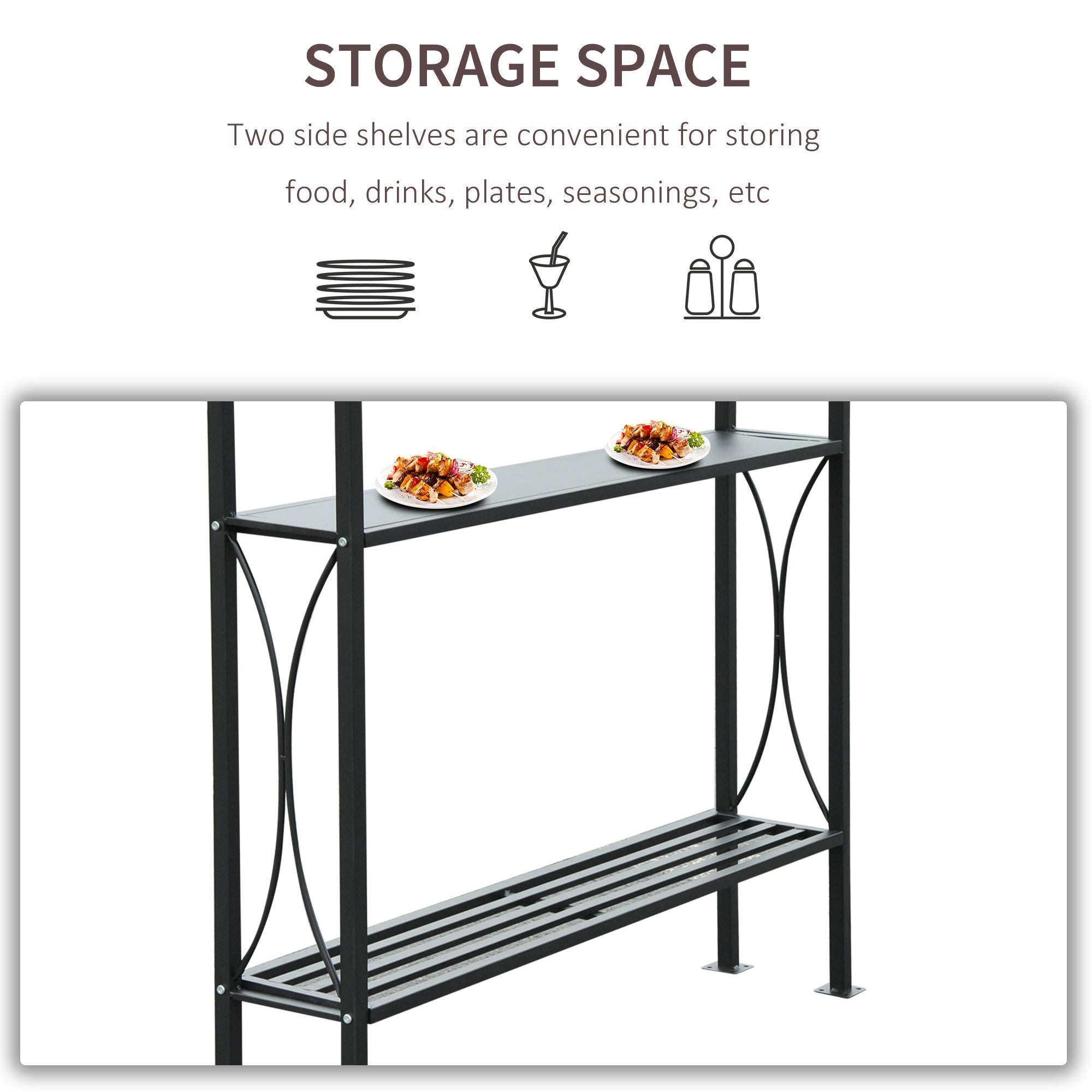 Outsunny 2.5 x 1.5m BBQ Tent Canopy Patio Outdoor Awning Gazebo Party Sun Shelter - Coffee - anydaydirect