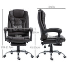 HOMCOM PU Leather Executive Office Chair, High Back Swivel Chair with Retractable Footrest, Adjustable Height, Reclining Function, Brown - anydaydirect