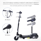 HOMCOM Outdoor Ride On Powered Scooter for kids Sporting Toy 120W Motor Bike 2 x 12V Battery - Black - anydaydirect