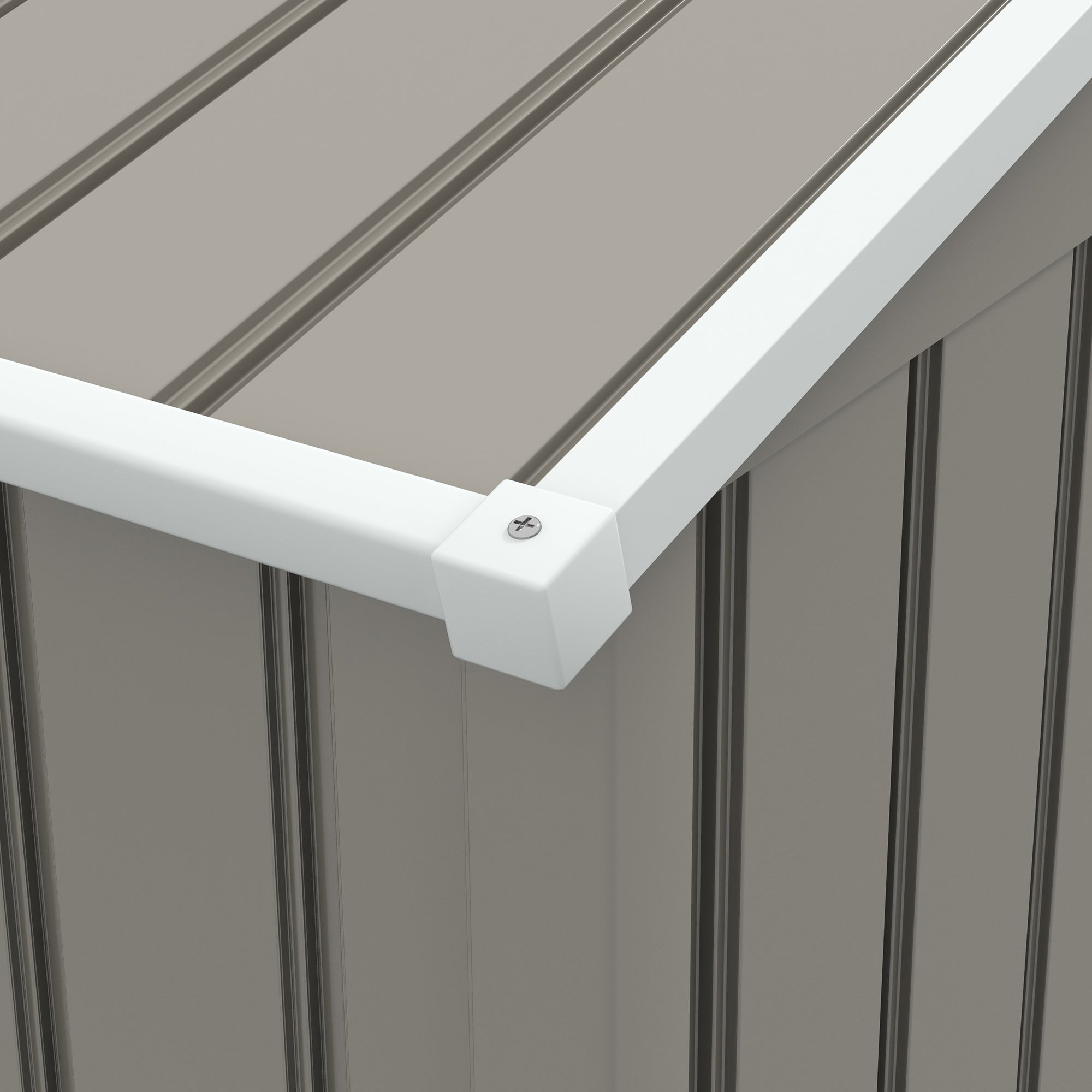 Outsunny 8 x 6ft Outdoor Garden Storage Shed, Metal Tool House with Ventilation and Sliding Doors, Light Grey - anydaydirect