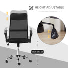 HOMCOM Ergonomic Office Chair Mesh Chair with Adjustable Height Tilt Function Black - anydaydirect