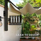 Outsunny 2 x 3(m) Lean To Steel Pergola, with Moving Fabric Canopy - Khaki - anydaydirect