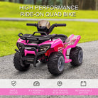 HOMCOM Kids Electric ATV Ride-On Toy, 6V Battery-Powered Quad Bike with Working Headlights, for Toddlers 18-36 Months, Pink - anydaydirect