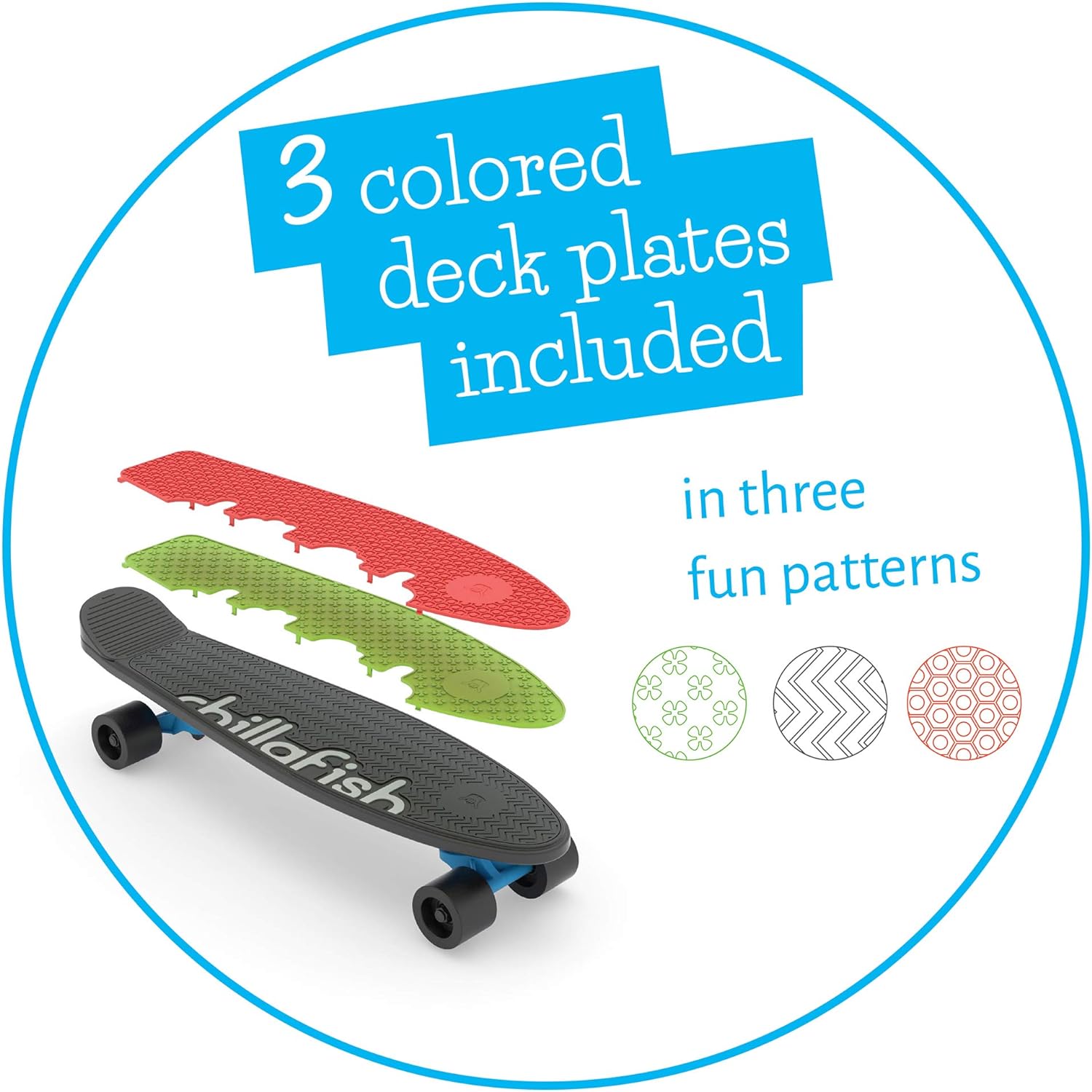 Chillafish Skatie Black Mix Skateboard - anydaydirect