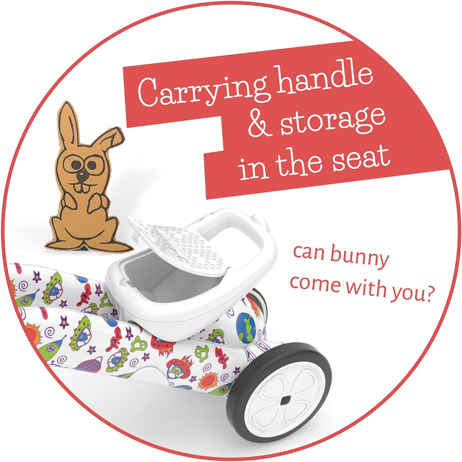 Chillafish Bunzi gradual balance bike and tricycle, 2-in-1 ride on toy for 1-3 year old, combines toddler tricycle and adjustable lightweight balance bike in one, silent non-marking wheels,  Fad Monster - anydaydirect