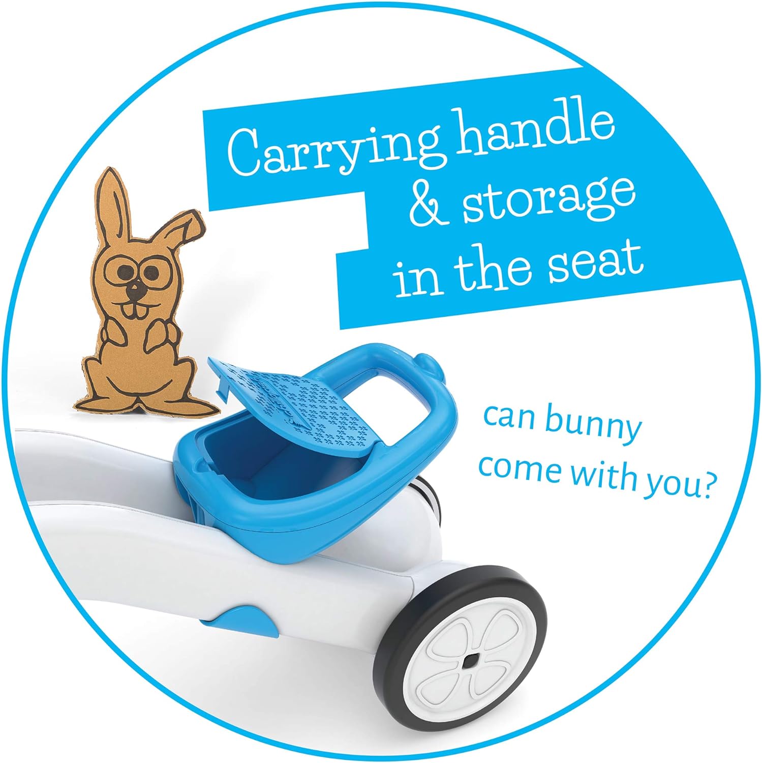 Chillafish Bunzi gradual balance bike and tricycle, 2-in-1 ride on toy for 1-3 year old, combines toddler tricycle and adjustable lightweight balance bike in one, silent non-marking wheels, Blue - anydaydirect