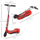 HOMCOM Kids Folding Electric Bike Children E Scooter Ride on Toy 2x12V Recharge Battery 120W Adjustable Height Wheels Suitable for 7-14 yrs - anydaydirect