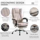 Vinsetto Home Office Chair Microfibre Desk Chair with Reclining Function Armrests Swivel Wheels Footrest Beige - anydaydirect