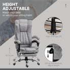 Vinsetto Office Chair with Massage and Heat, Microfibre Reclining Computer Desk Chair with Footrest and Adjustable Height, Swivel Wheels for Home Office, Grey - anydaydirect