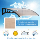 Outsunny Curved Window Door Canopy Aluminium Rigid Plastic Polycarbonate Fixed Outdoor Awning Modern Design UV Water Rain Resist 120 x 75cm Brown - anydaydirect