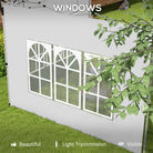 Outsunny Gazebo Side Panels, Sides Replacement with Window for 3x3(m) or 3x4m Pop Up Gazebo, 2 Pack, White - anydaydirect