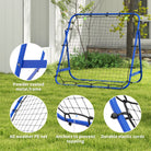 HOMCOM Adjustable Rebounder Net Kickback Target Goal for Teens Adults Training, Blue - anydaydirect