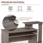 HOMCOM Computer Desk with Sliding Keyboard Tray Storage Drawer Shelf Home Office Workstation Grey - anydaydirect