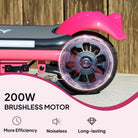 AIYAPLAY Electric Scooter for Kids Ages 6-14, with Dual Brakes, Flash Wheel and Colourful Light, Kids Electric Scooter E Scooter, Up to 12 KM/H & 10 KM, Pink - anydaydirect