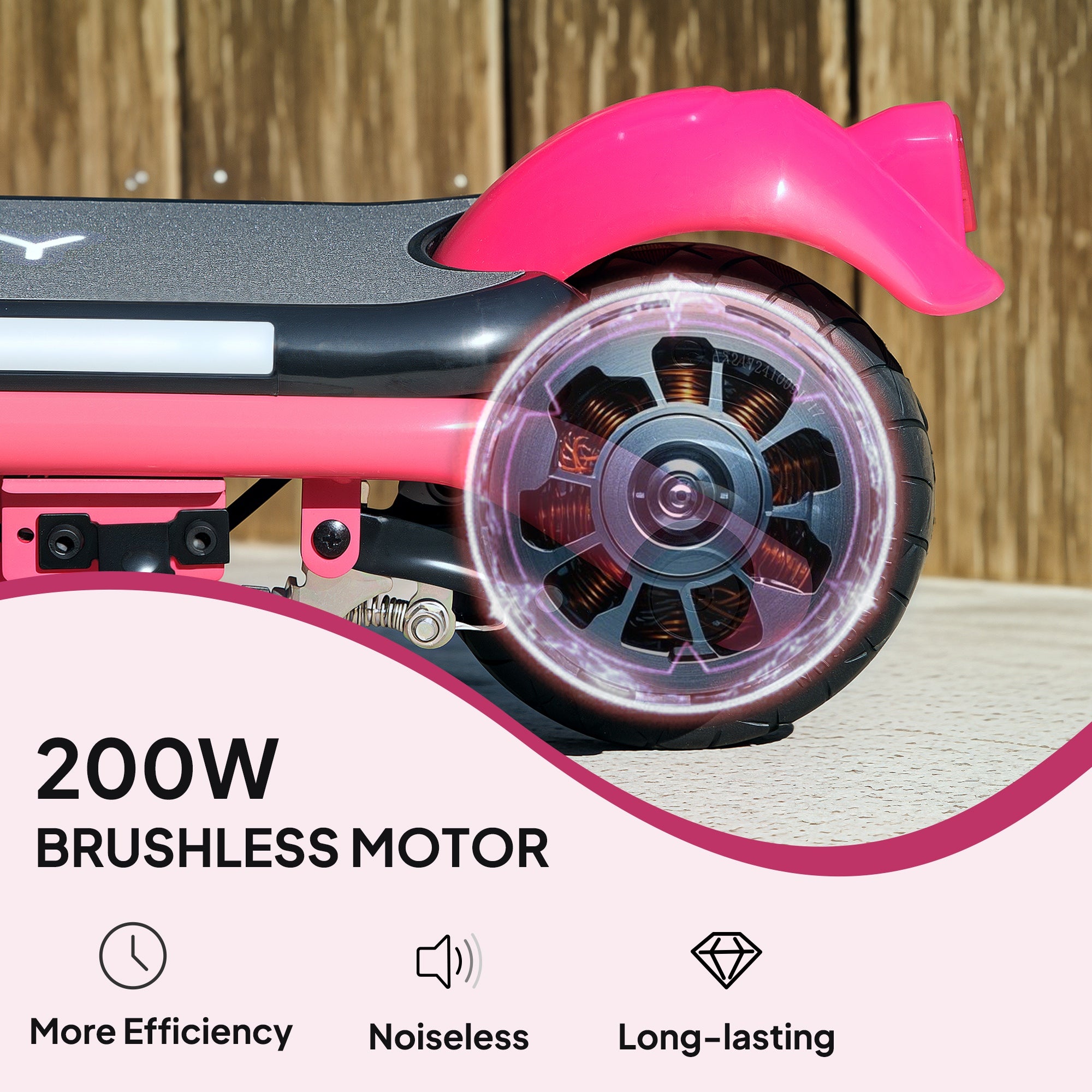 AIYAPLAY Electric Scooter for Kids Ages 6-14, with Dual Brakes, Flash Wheel and Colourful Light, Kids Electric Scooter E Scooter, Up to 12 KM/H & 10 KM, Pink - anydaydirect