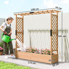 Outsunny Fir Wood 171 x 39 cm Planter and Trellis Garden Bed - anydaydirect