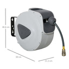 DURHAND Retractable Air Hose Reel 15m+ 140cm Hose Diameter 3/ 8" 9.5mm, Hose Connector 1/ 4" BSP, Wall Mount Auto Rewind Hose- Reel - anydaydirect