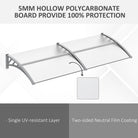 Outsunny Door Canopy Awning Outdoor Window Rain Shelter Cover for Front/Back Door Porch Clear 196 x 75cm - anydaydirect