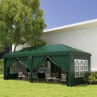 Outsunny 3 x 6m Pop-Up Gazebo, with Curtain Walls and Windows - Dark Green - anydaydirect