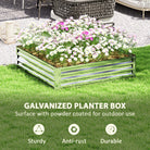 Outsunny Square Raised Garden Bed Box with Weatherized Steel Frame for Vegetables, Flowers, & Herbs, 120 x 120 x 30cm, Silver Tone - anydaydirect