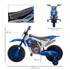 HOMCOM 12V Kids Electric Motorbike Ride On Motorcycle Vehicle Toy with Training Wheels for 3-5 Years Old, Blue - anydaydirect