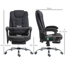 Vinsetto Six-Point Massage and Heated Office Chair - Black - anydaydirect