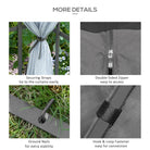 Outsunny 3 x 3(m) Patio Gazebo Canopy Garden Pavilion Tent Shelter with 2 Tier Roof and Mosquito Netting, Steel Frame, Grey - anydaydirect