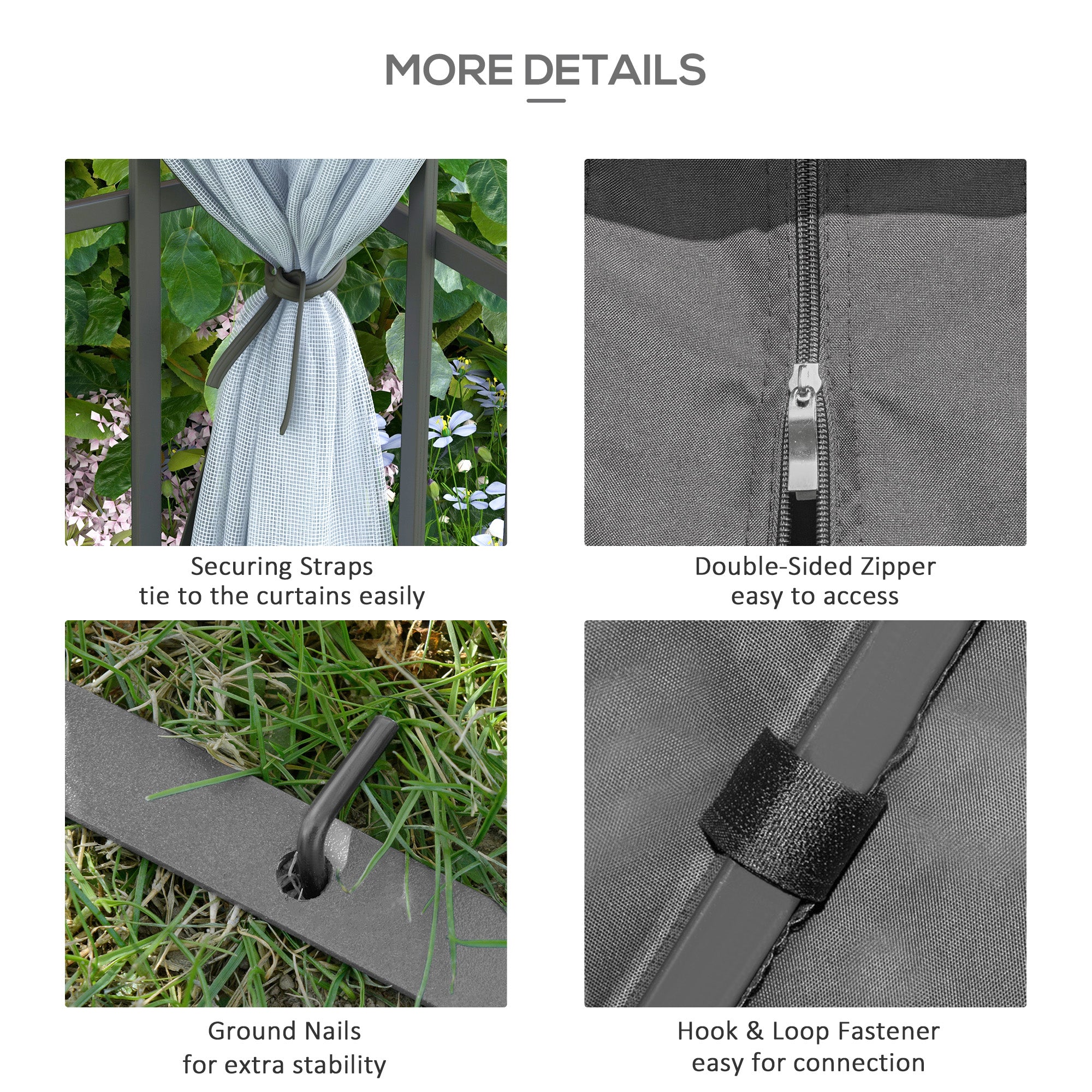 Outsunny 3 x 3(m) Patio Gazebo Canopy Garden Pavilion Tent Shelter with 2 Tier Roof and Mosquito Netting, Steel Frame, Grey - anydaydirect